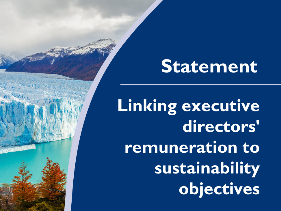 Part of the variable remuneration of executive directors must be linked to the achievement of sustainability objectives