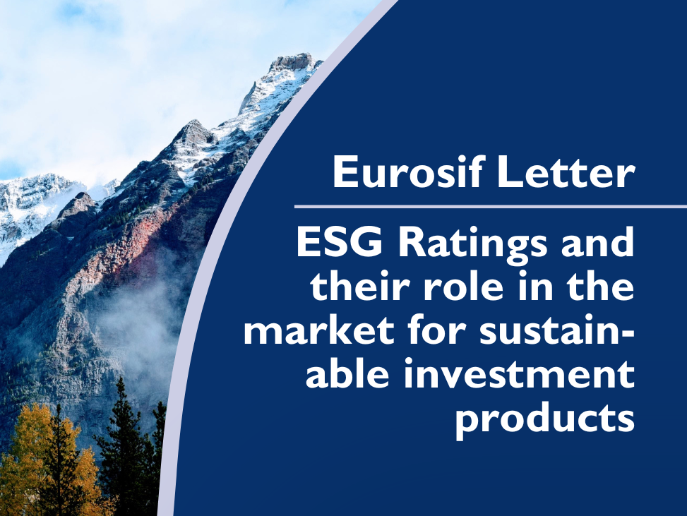 Eurosif letter to ESMA on ESG Ratings and their role in the market for sustainable investment products