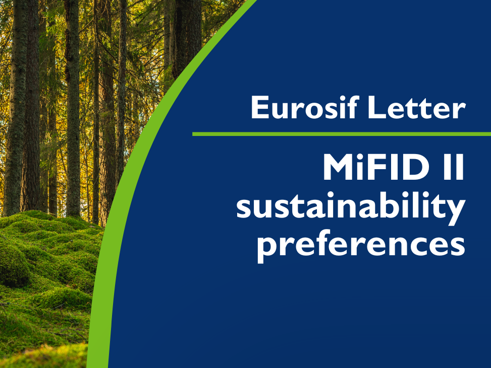 Eurosif sends a letter to ESMA on MiFID II sustainability preferences