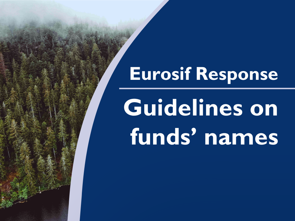 Eurosif response to the ESMA consultation on guidelines for the use of ESG or sustainability-related terms in funds’ names