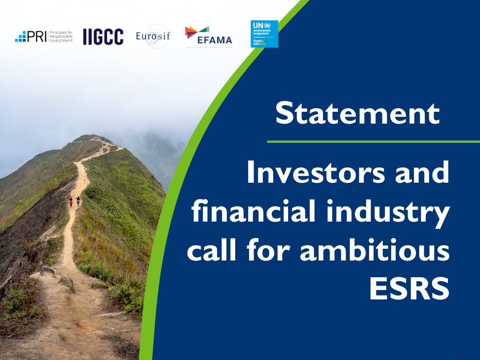 Investors and financial industry call for ambitious EU Sustainability Reporting Standards (ESRS)