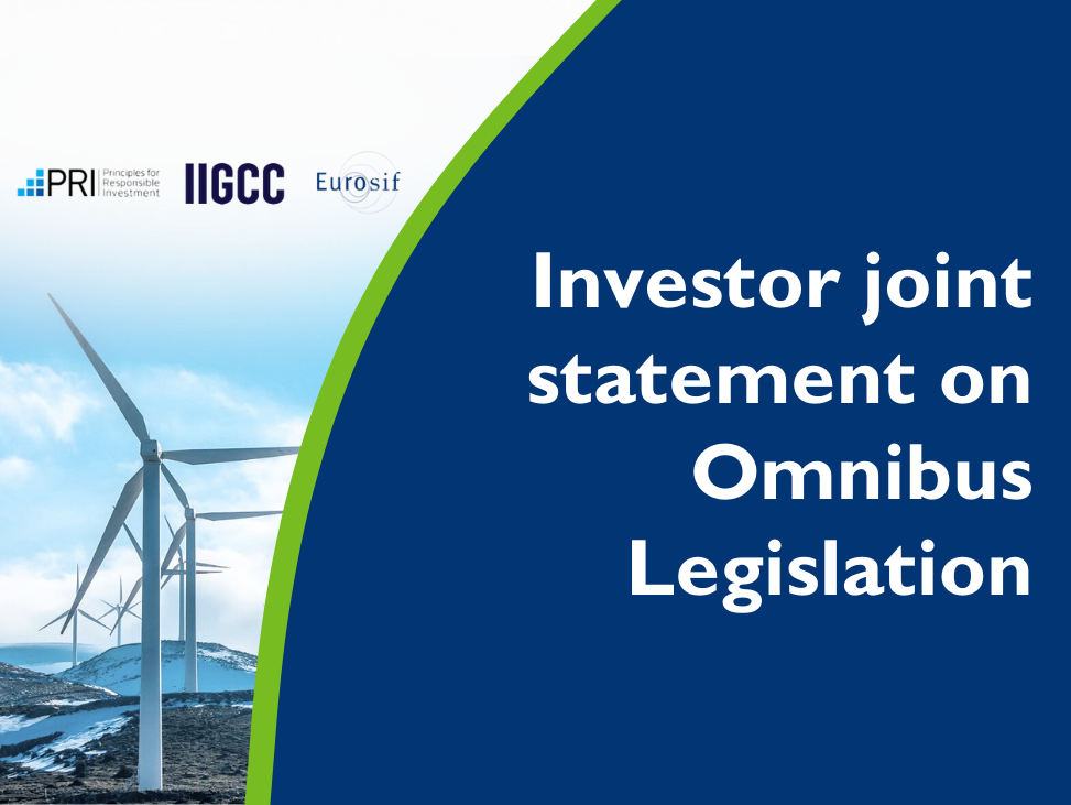 Investor joint statement on Omnibus Legislation